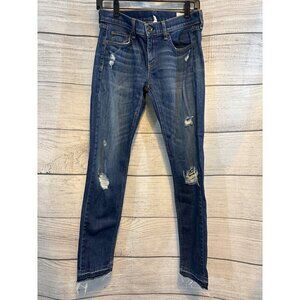 Rag & Bone Distressed Skinny Jeans Frayed Hem Size 26